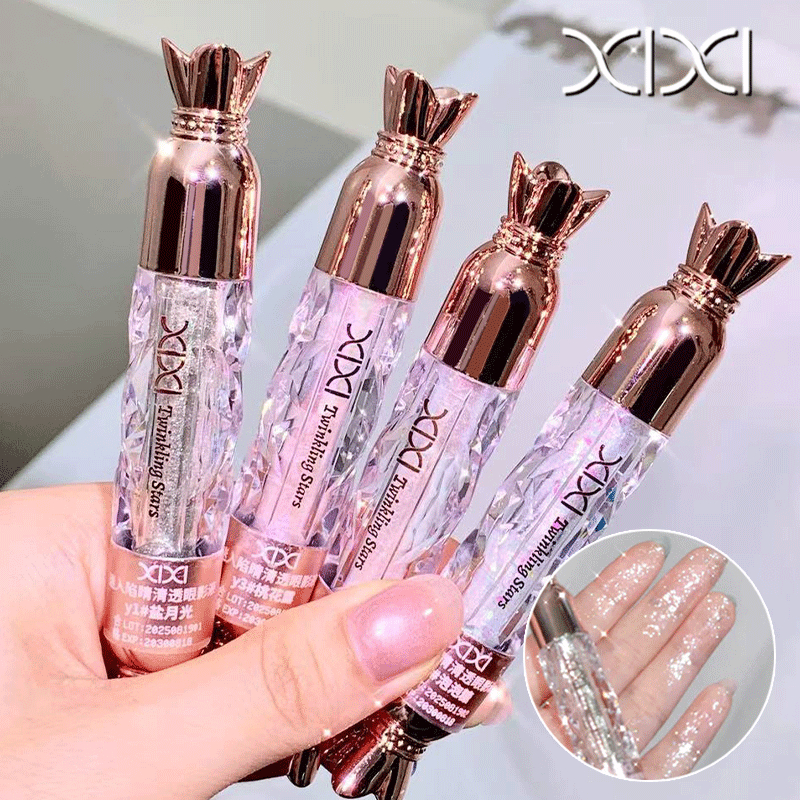 XIXI Liquid Glitter Eyeshadow - น้ําหนักเบา Moisten กันน้ํา Quick-dry ธรรมชาติสดใสสไตล์เกาหลี Pearlescent Sparkling อายแชโดว์ D735