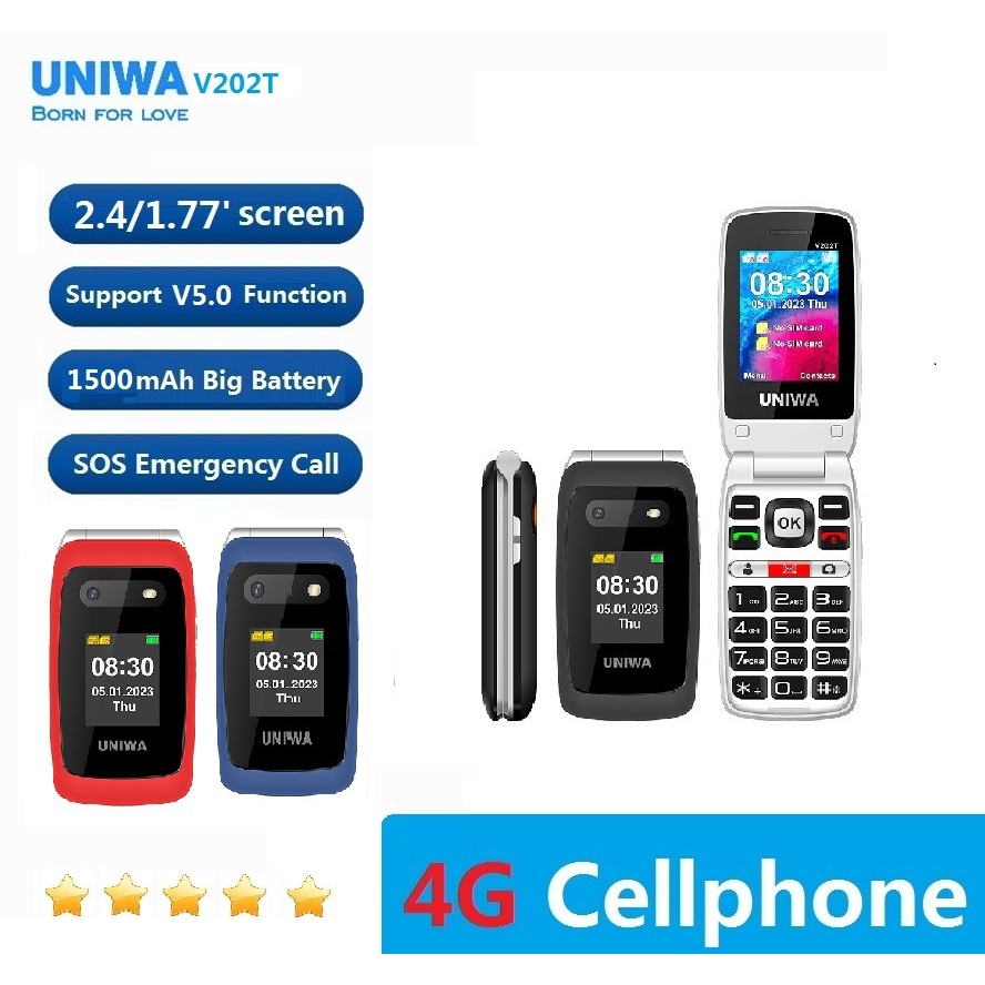 [Sheren]V202T 4g cellphoneโทรศัพท์/ โทรศัพท์มือถือ/ผู้ปกครอง/มือถือ/Elderly mobile phone/มือถือฝาพับ
