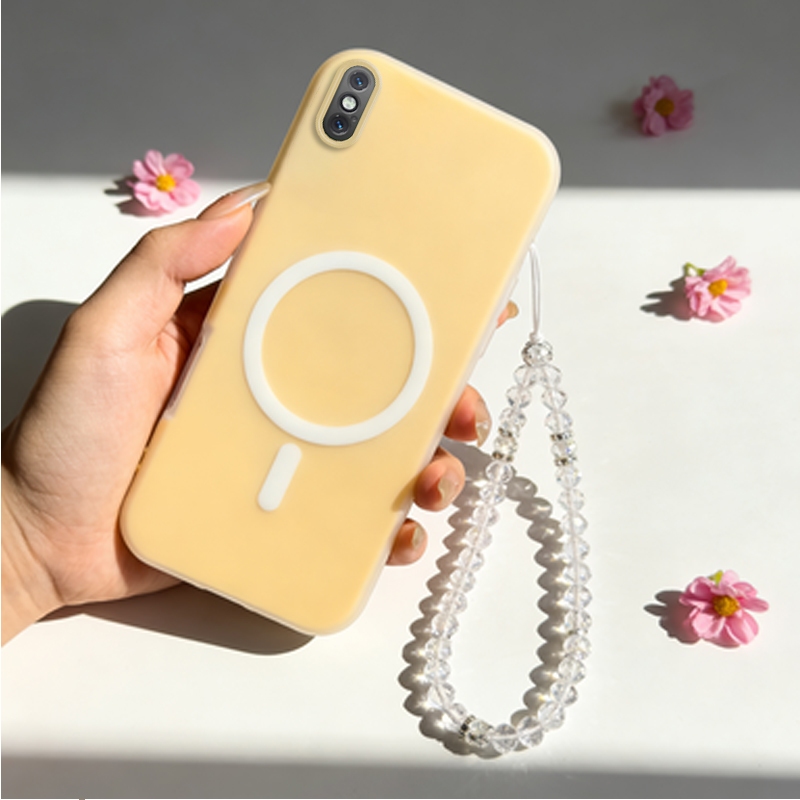 2 in 1 สําหรับ iphone xs iphone xr iphone xs max เคสโทรศัพท์สร้อยข้อมือมุกเปลือกแข็งสําหรับสาวเคสโทร