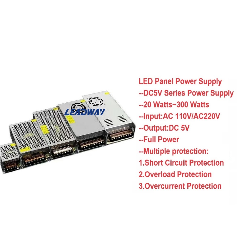 AC230V ถึง DC5V แหล่งจ่ายไฟ LED 4A 5A 6A 8A 10A 15A 20A 30A 40A 60A สําหรับจอแสดงผล โปรแกรมวิ่ง หน้าจอ RGB ผนัง
