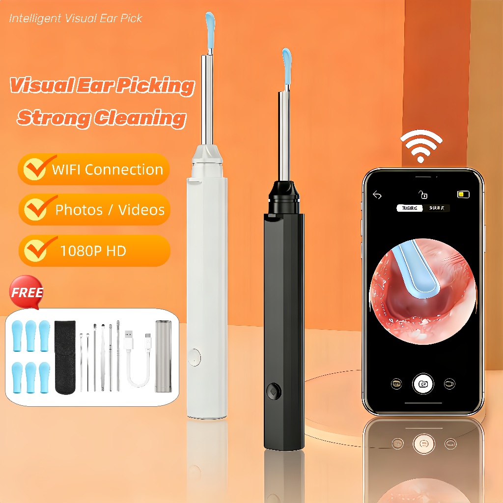Ear Pick⚡Visual Ear Pick เครื่องมือกําจัดขี้หูพร้อมกล้องรองรับการเชื่อมต่อ Wi-Fi แบบชาร์จไฟได้สําหรั