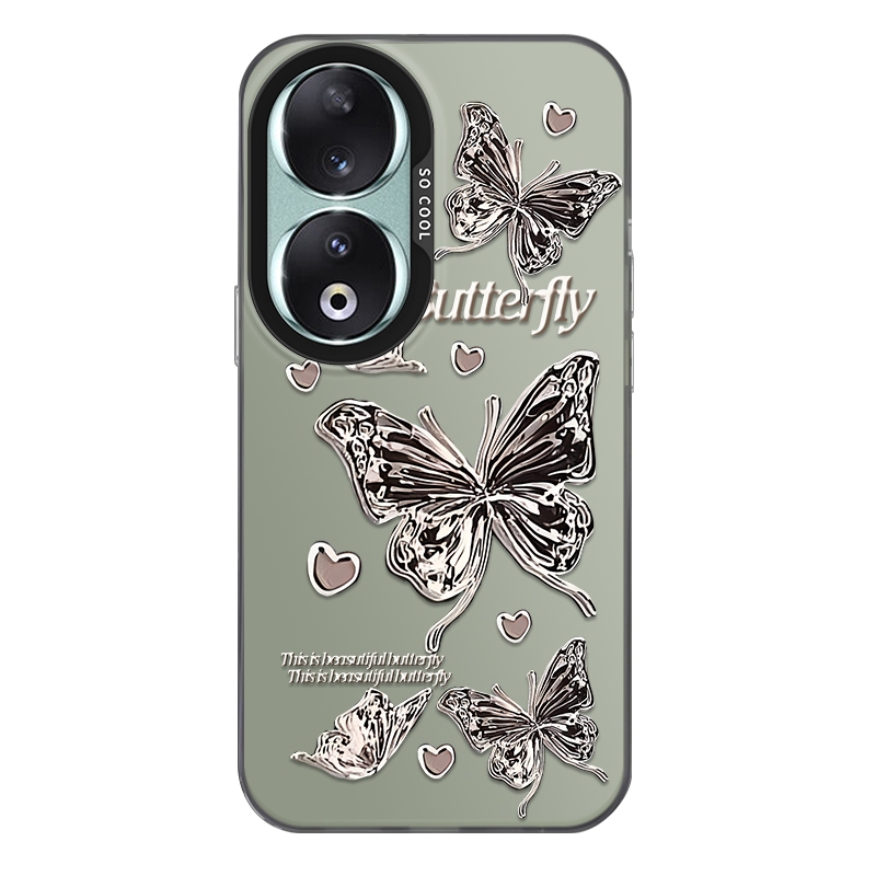 สําหรับ Huawei Honor 90/Honor 90 5G,น้ําเงินผีเสื้อที่สวยงาม,คุณภาพสูงMatte anti DROPเคสโทรศัพท์IMD