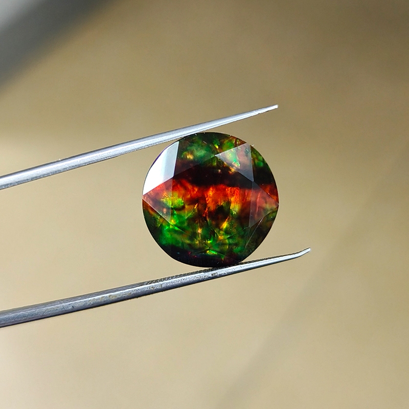 ราคา สังเคราะห์ Ammolite หินล้ําค่าหินทรงกลมสีสันสดใส Ammolite สําหรับเครื่องประดับ