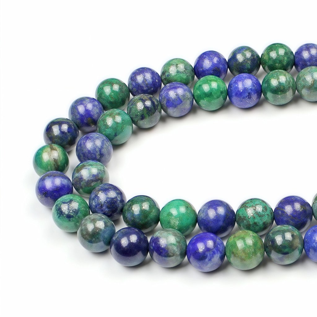 ธรรมชาติ Phoenix Lapis Lazuli รอบหลวมอัญมณีลูกปัดสําหรับเครื่องประดับทําสร้อยข้อมือสร้อยคออุปกรณ์เสร