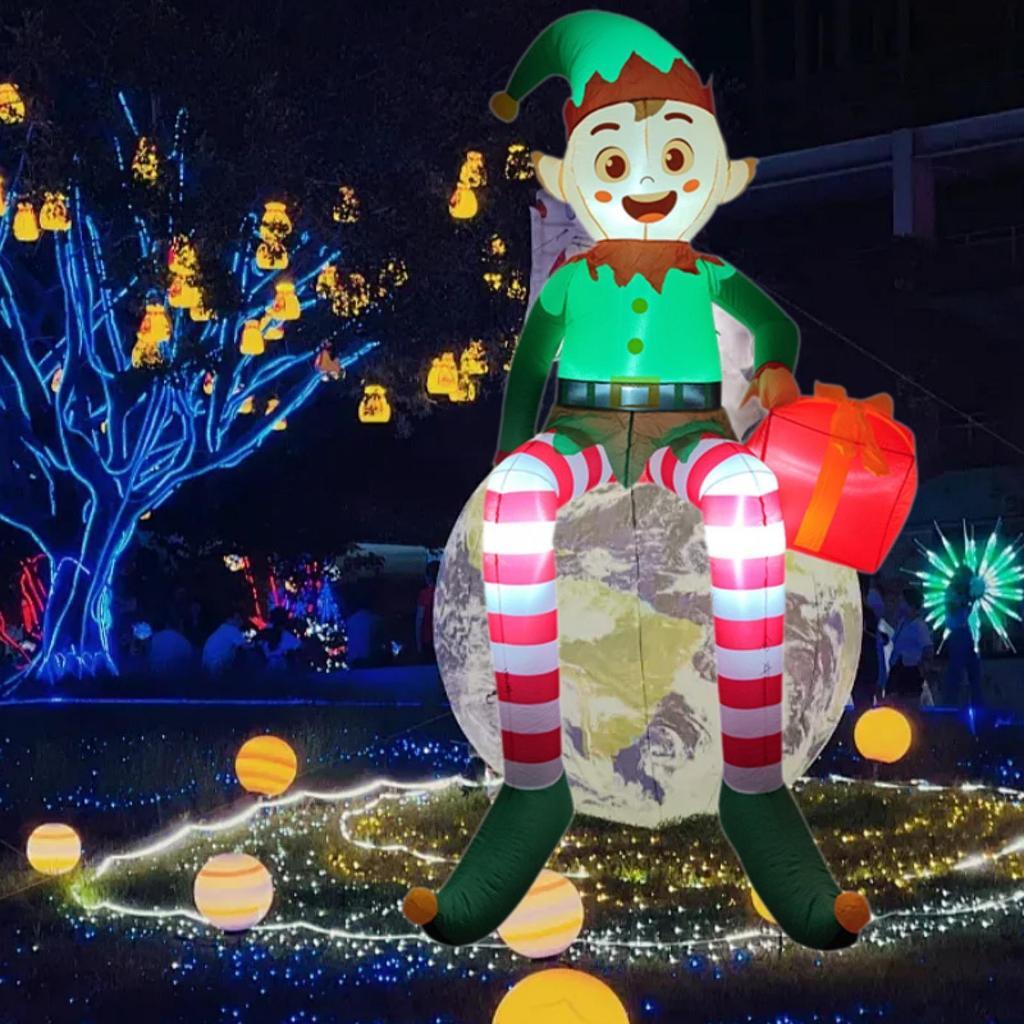 [เพตโซลา] คริสต์มาสพองซานตาคริสต์มาสเทศกาลเครื่องเป่าลมตกแต่งลานกลางแจ้งสําหรับลาน - รูปที่ 3