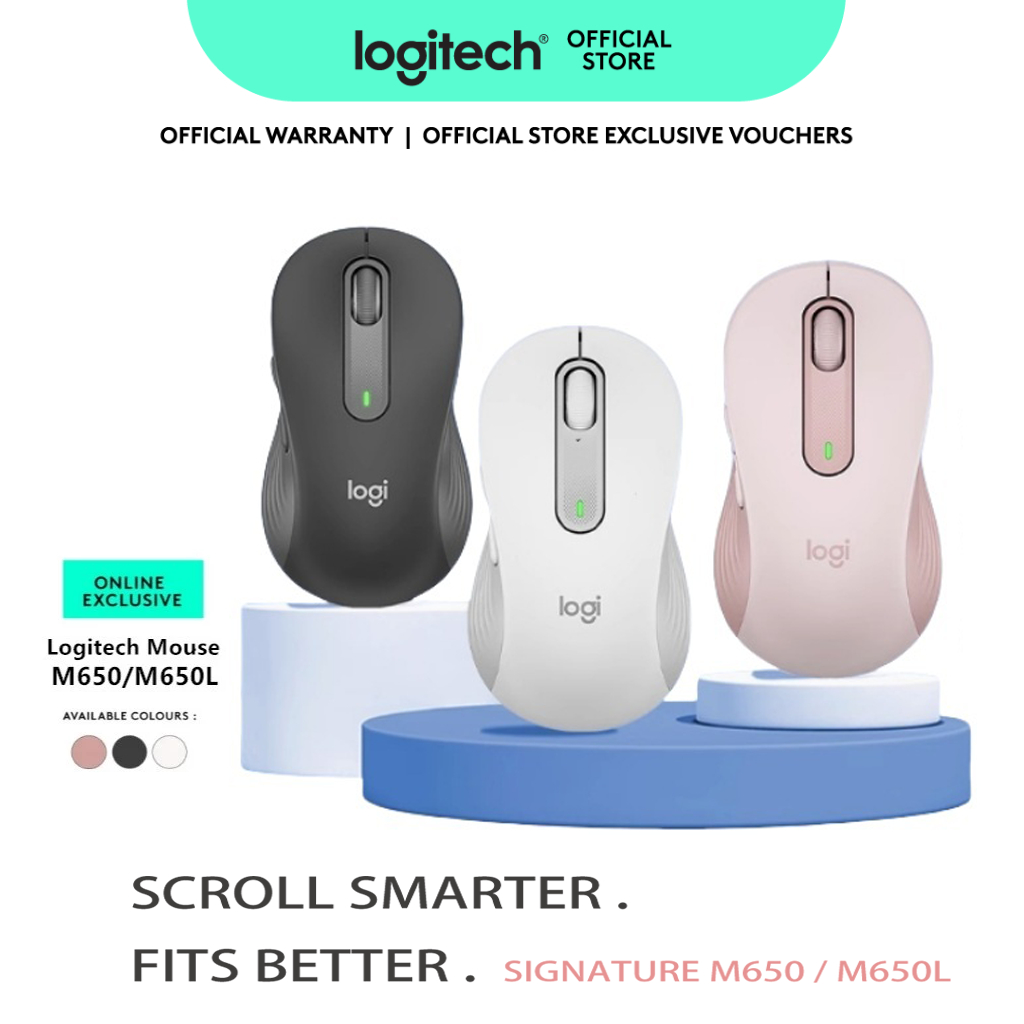 [ต้นฉบับ] Logitech SIGNATURE M650L/M650/M750 เสียงเงียบ เหมาะกับทุกขนาดมือ เชื่อมต่อได้ 2 ระบบ บลูทู