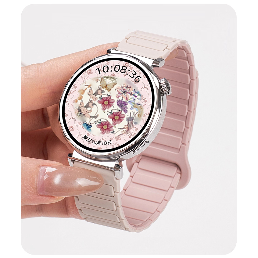 Magnetic Silicone Strap For Huawei watch gt 6 pro สาย Huawei watch gt 6 Strap Rubber Huawei watch GT 5 สาย gt 5 pro / GT6 สาย GT5 Pro / GT2/GT3/ GT4 Amazfit Bip3/ GTS2,gts3,GTS4,Amazfit Bip 5 Amazfit Bip 6 Strap