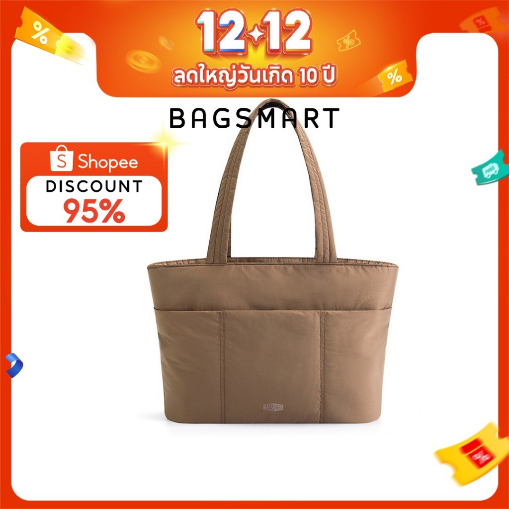 BAGSMART ผู้หญิง Tote Bag Travel 14 นิ้วแล็ปท็อป Puffy Office กระเป๋าสะพายกระเป๋