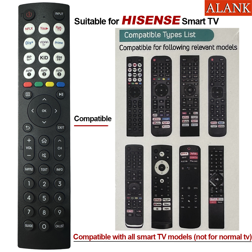 ALANK รีโมทอเนกประสงค์ สำหรับรีโมททีวีสมาร์ท HISENSE รุ่น CRC2605V
