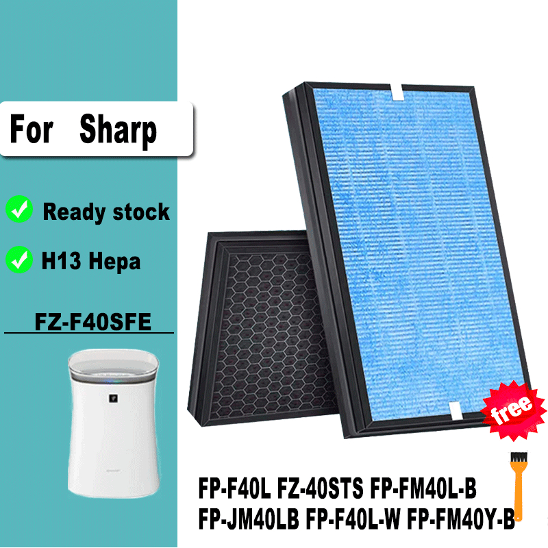 ใช้งานร่วมกับ HEPA & คาร์บอนคอมโพสิตกรองสําหรับ Sharp FP-F40L FZ-40STS FP-FM40L-B FZ-F40SFE FP-JM40L