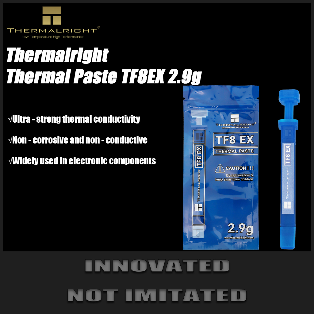 Thermalright TF8 EX 2.9g Thermal Paste Thermal Paste สําหรับแล็ปท็อป & Desktop PCs การนําไฟฟ้าความร้