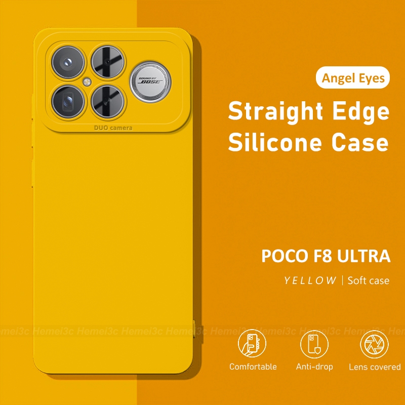 สําหรับ Xiaomi Poco X8 Pro / X8 Pro Max / F8 Pro / F8 Ultra Casing Square Side Soft TPU Phone Case C