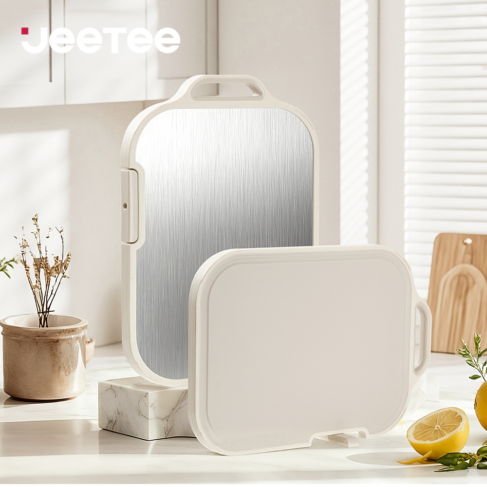 JEETEE 304 เขียงสแตนเลส เขียงสองด้าน ดับกลิ่นและป้องกันเชื้อรา เครื่องครัวมัลติฟังก์ชั่น