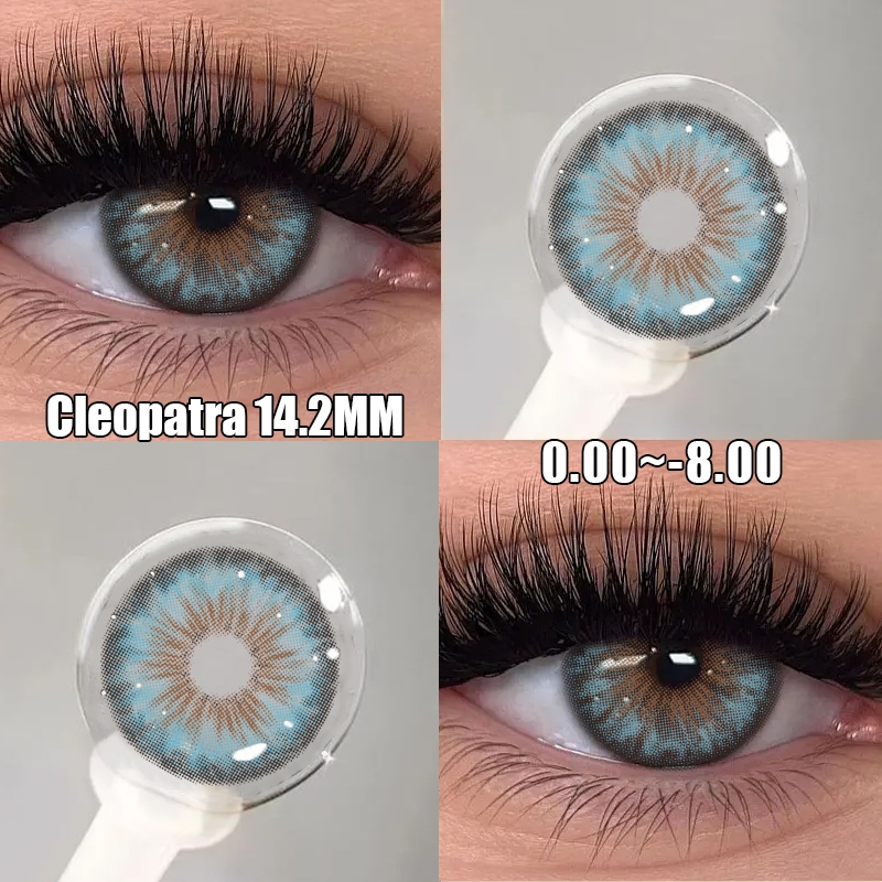 KSSEYE คอนแทคเลนส์ 2 ชิ้น Cleopatra Series สีฟ้า/เขียว/เทา/น้ําตาล 14.2 มม.รายปีคอนแทคเลนส์สีธรรมชาต