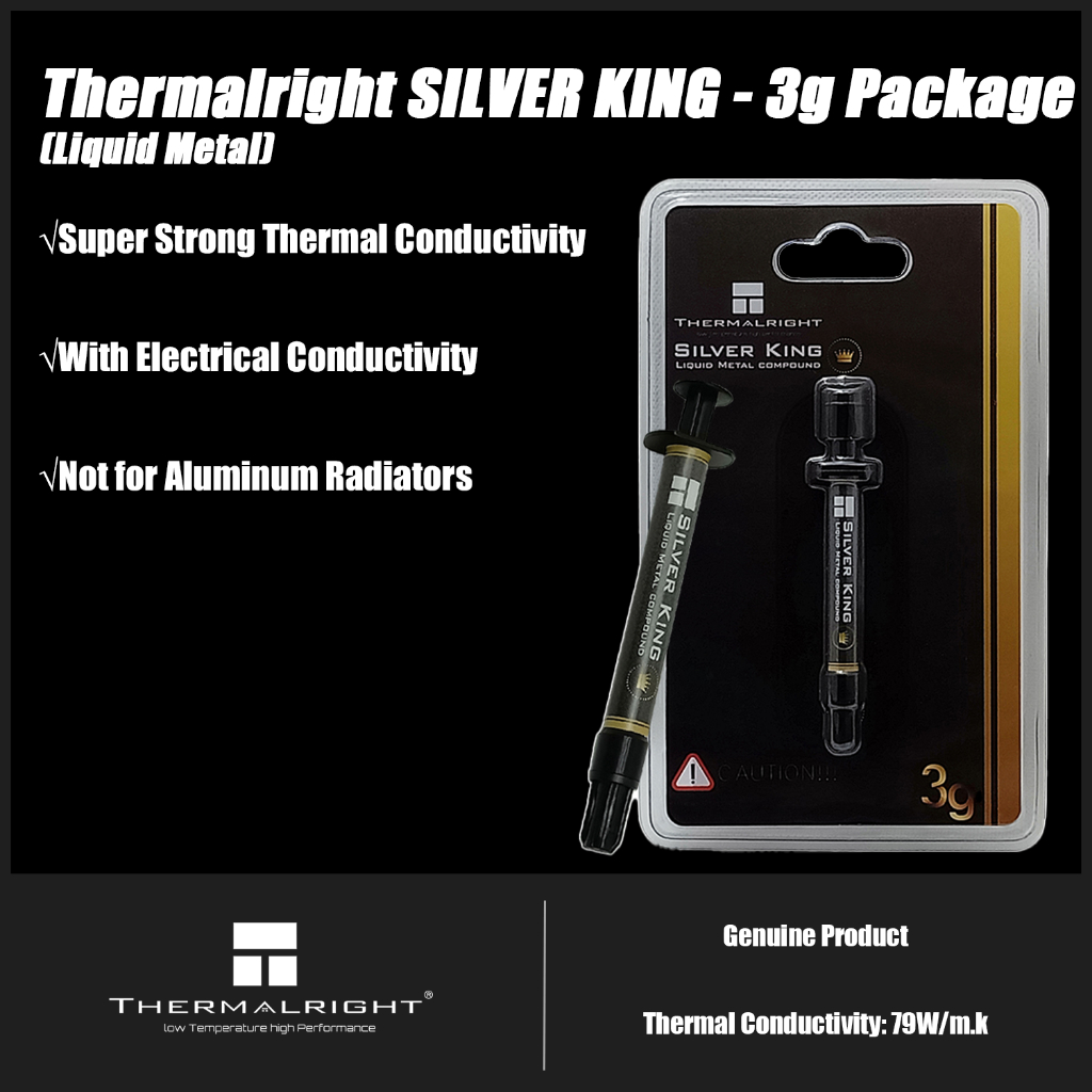Thermalright Thermal Paste SILVER KING 3g การนําความร้อน (W/MK) : 79