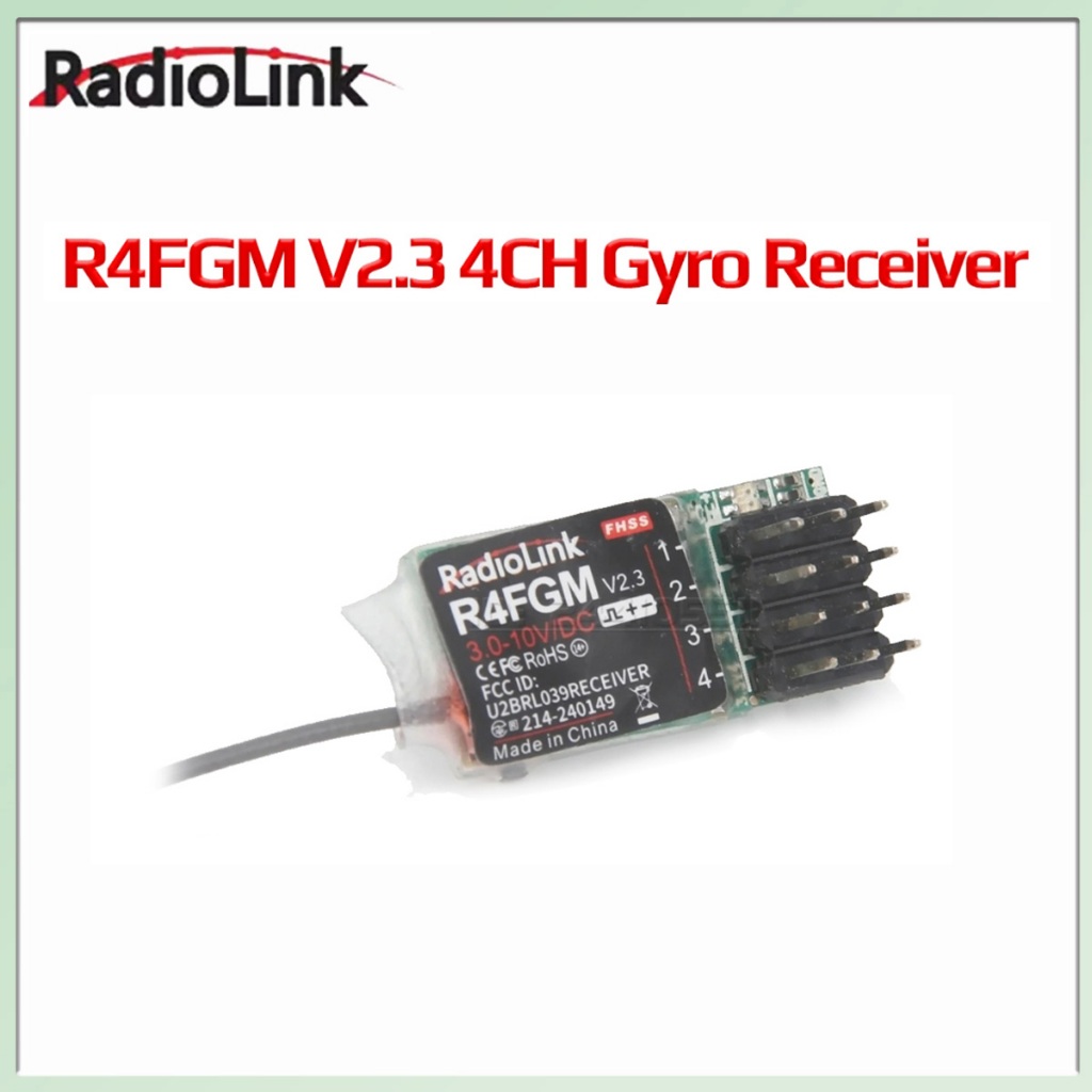 Radiolink R4FGM V2.3 4CH Gyro 2.4G Mini Receiver สําหรับรถยนต์ Micro RC เรือของเล่นเครื่องบิน RC4GS/