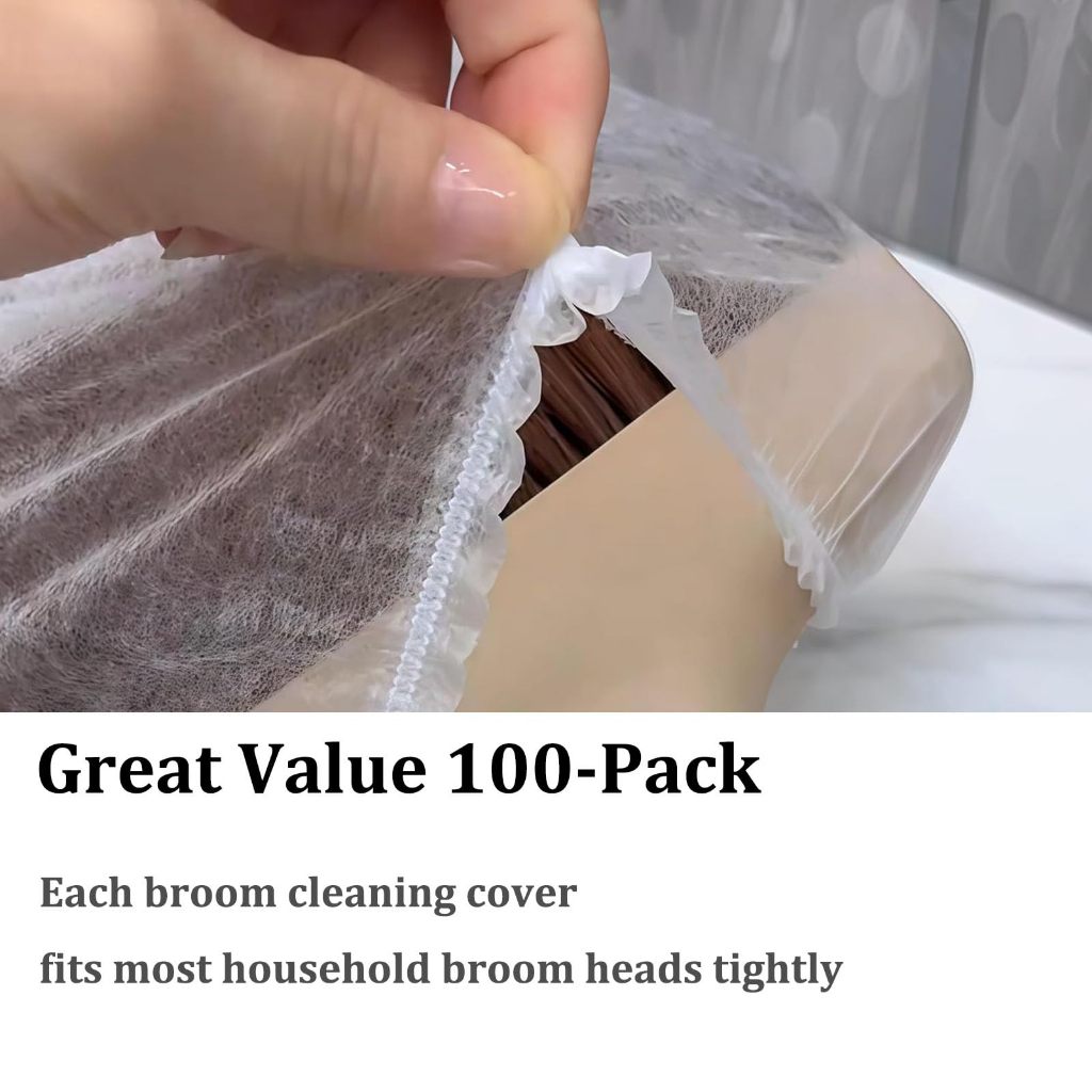 【100 ชิ้น】ปลอกไม้กวาดแบบใช้แล้วทิ้ง ปลอกป้องกันฝุ่นแบบไม่ต้องซัก อุปกรณ์ทำความสะอาด ติดตั้ง/ถอดออกได้ง่าย เหมาะสำหรับไม้กวาดและที่โกยผงแบบมาตรฐาน - รูปที่ 6