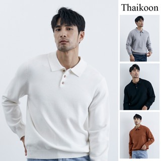 เสื้อโปโลแขนสั้นคอปกฤดูใบไม้ร่วงและฤดูหนาวของผู้ชาย-ผ้าใส่สบ…