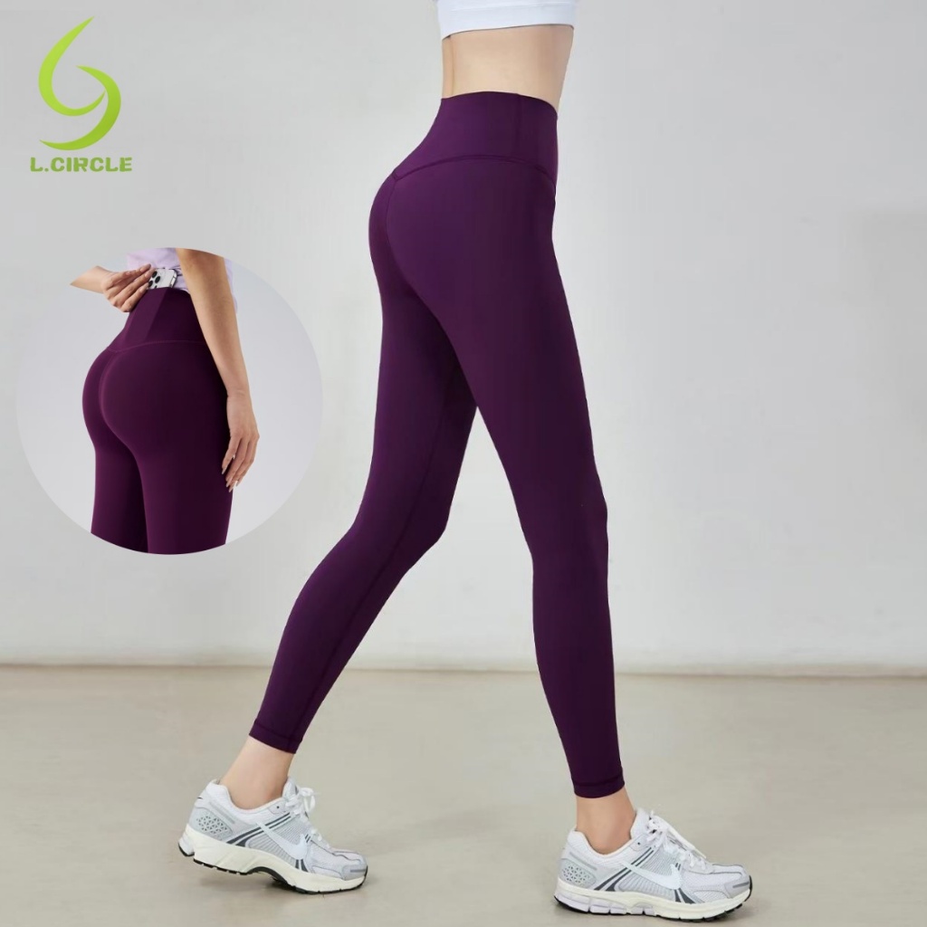 L.CIRCLENew Design คุณภาพดีที่สุดผู้หญิงแฟชั่นกางเกงกีฬาไนลอนคู่กีฬา Gym กางเกงโยคะ