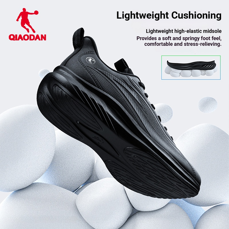 Qiaodan Rain Joy‌ ผู้ชายรองเท้าวิ่งฤดูหนาวที่อบอุ่นขนแกะหนังกันน้ําเบาะนุ่ม QXG023254233บี - รูปที่ 2