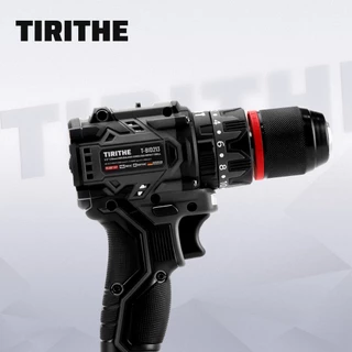 TIRITHE 13MM สว่านไร้สาย Impacrt สว่านไร้แปรงถ่านมืออาชีพ พร้อมแบตเตอรี่สองก้อน