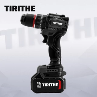 TIRITHE 13MM สว่านไร้สาย Impacrt สว่านไร้แปรงถ่านมืออาชีพ พร้อมแบตเตอรี่สองก้อน
