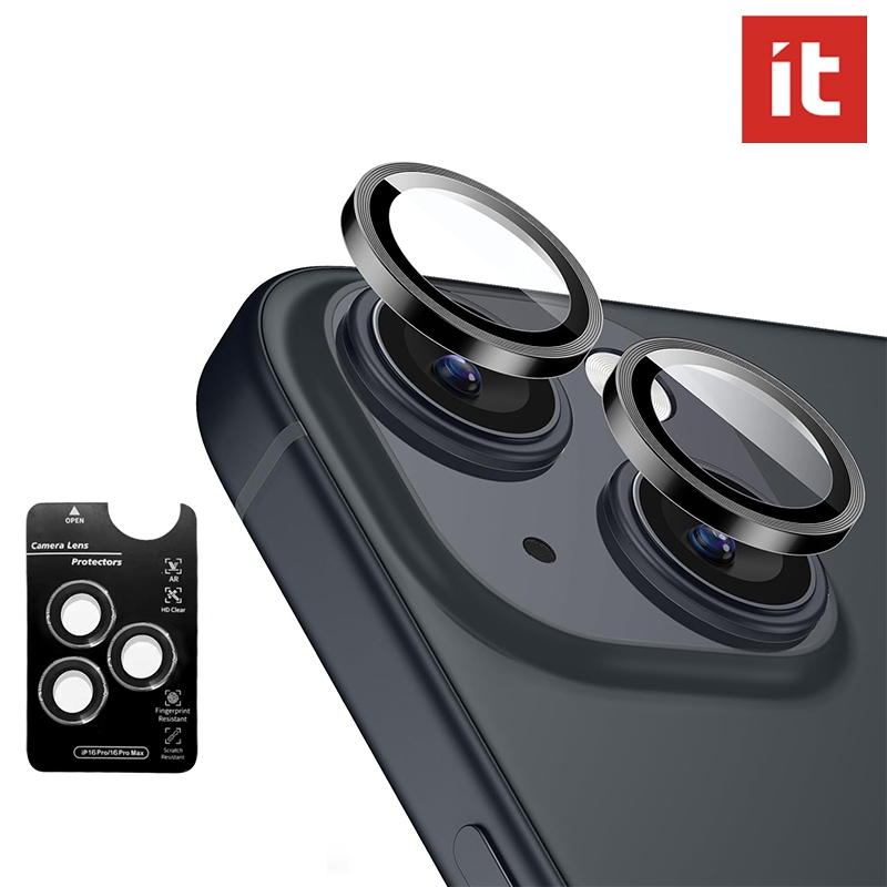 ฝาครอบเลนส์กล้อง iPhone (iPhone 13 Pro Max / 14 Plus / 15 Pro / 16 Pro / 12 / 11) กระจกนิรภัย 9H AR+AF