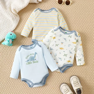 PAYI BABY-3 PIECES ผ้าฝ้ายนุ่มทารกแรกเกิดเสื้อผ้าเด็กทารกสาว Romper ทารกแขนยาว Onesies บอดี้สูท