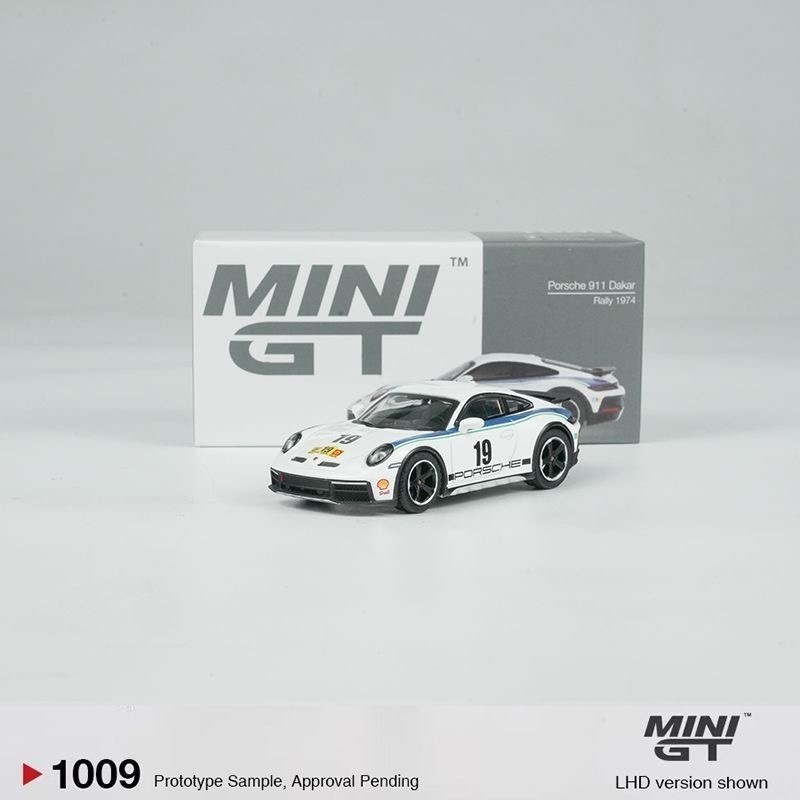 MINIGT 1: 64 Porsche 911 Dakar No. 19 การชุมนุม จําลองโลหะผสมรถรุ่นเครื่องประดับคอลเลกชัน #1009 กล่อ