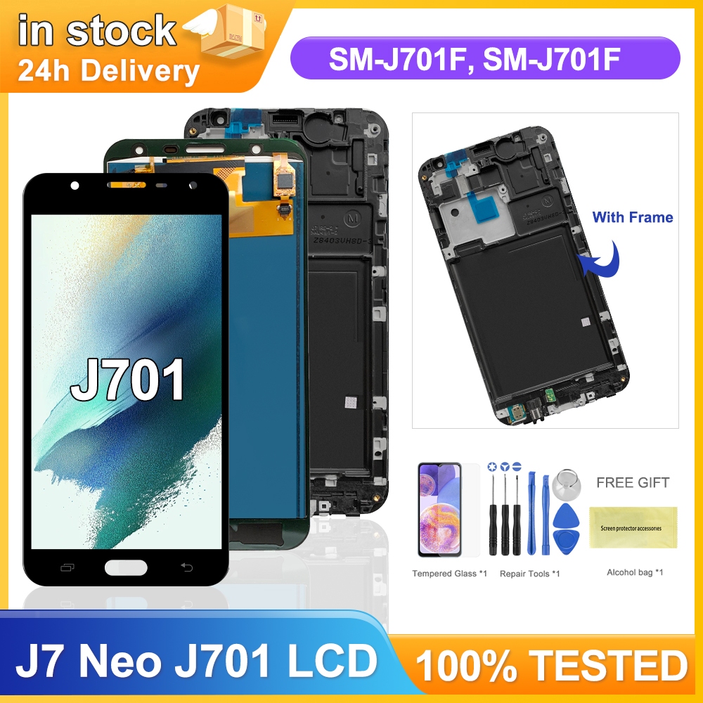สําหรับ Samsung Galaxy J7 Neo J701 จอแสดงผล LCD Touch Screen Assembly SM-J701F, SM-J701F, SM-J701M, 