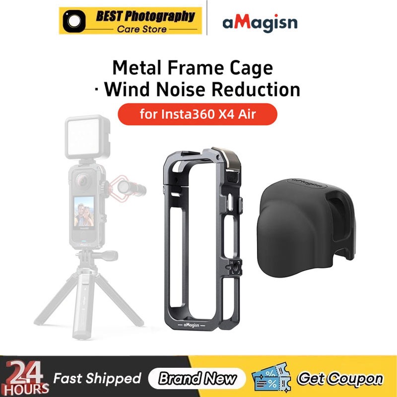 【🇹🇭 กรุงเทพฯ】aMagaisn Insta360 X4 Air Quick Release โลหะกระต่ายกรงกล้องขยายกรอบป้องกันอุปกรณ์เสริม