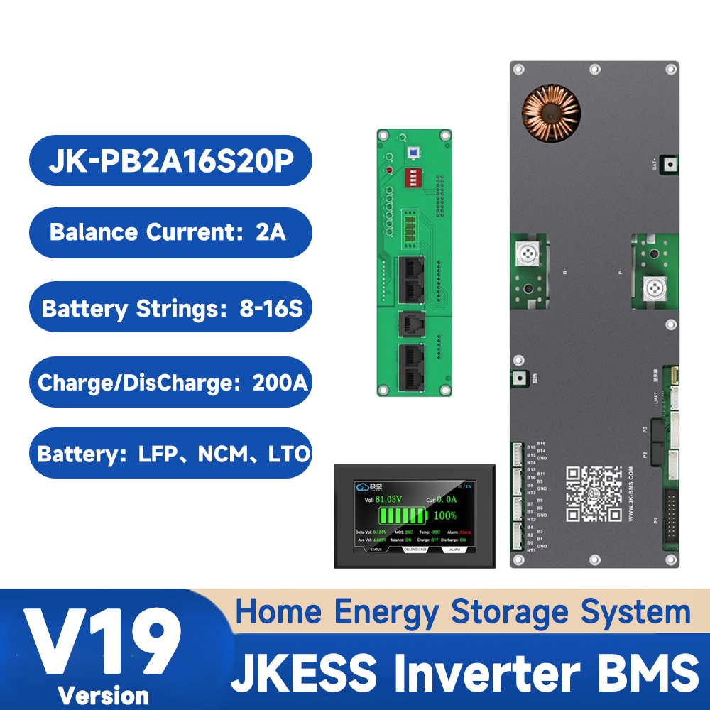 JIKONG อินเวอร์เตอร์ BMS 8S-16S 24V-48V LiFePo4 Li-Ion ในครัวเรือน Energy Storage Active balancer 1A