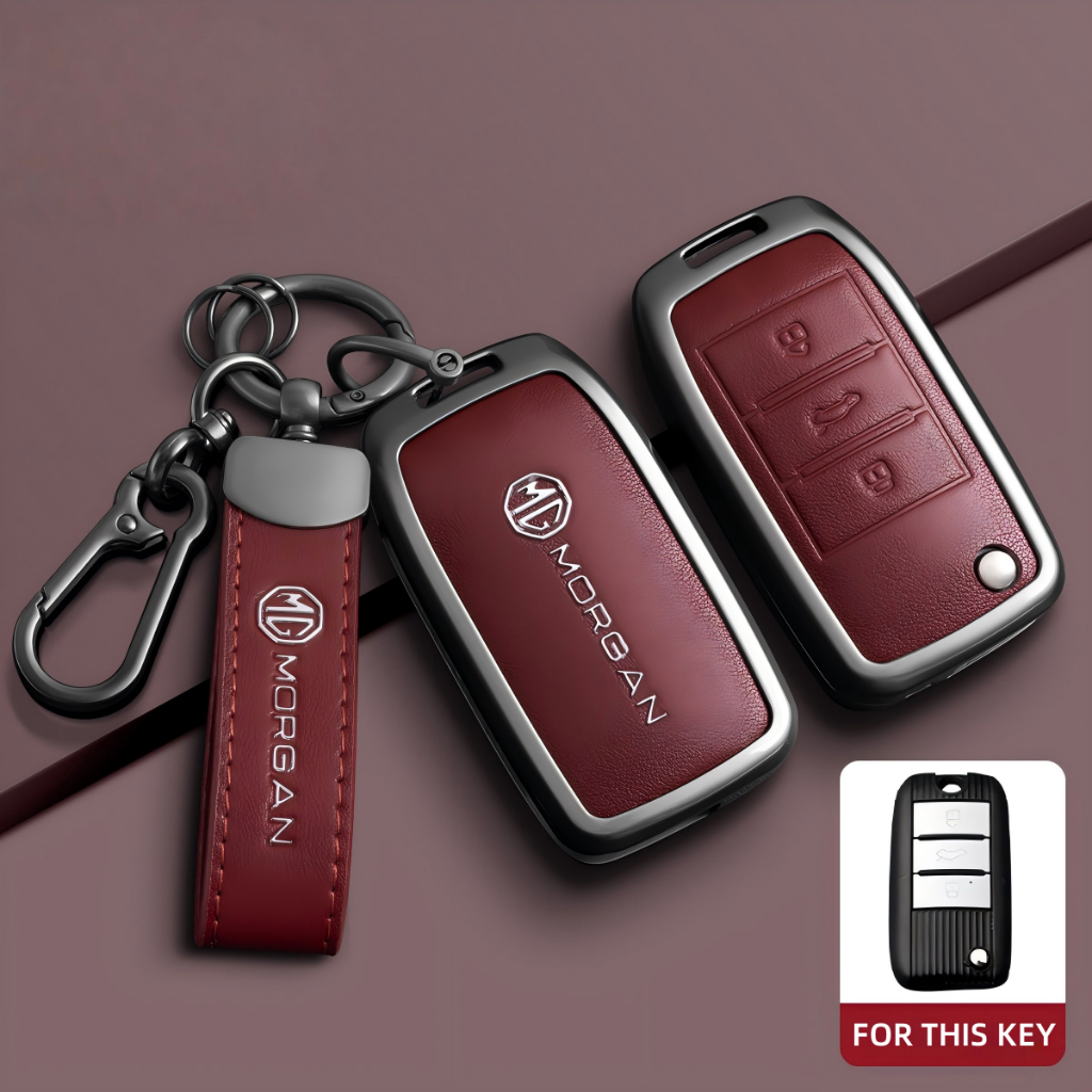 MG EP/MG ZS/MG5 MT เคสกุญแจรถ MG ZS ปลอกกุญแจ พวงกุญแจหนังวัว MG กล่องกุญแจรถอัจฉริยะ