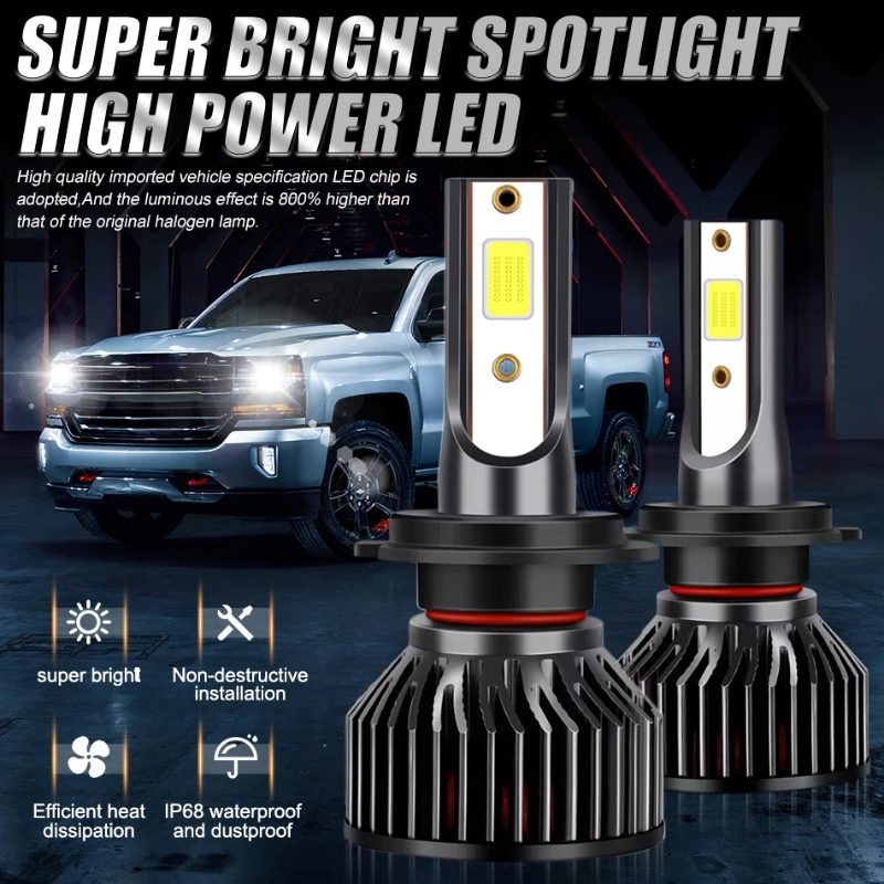 1 คู่ H4 หลอดไฟต่ําสูงรถ LED ไฟหน้า H1 H3 H7 H11 CANBUS ไฟ LED 9005 9006 ไฟตัดหมอก 16000LM กันน้ํา Play & Plug