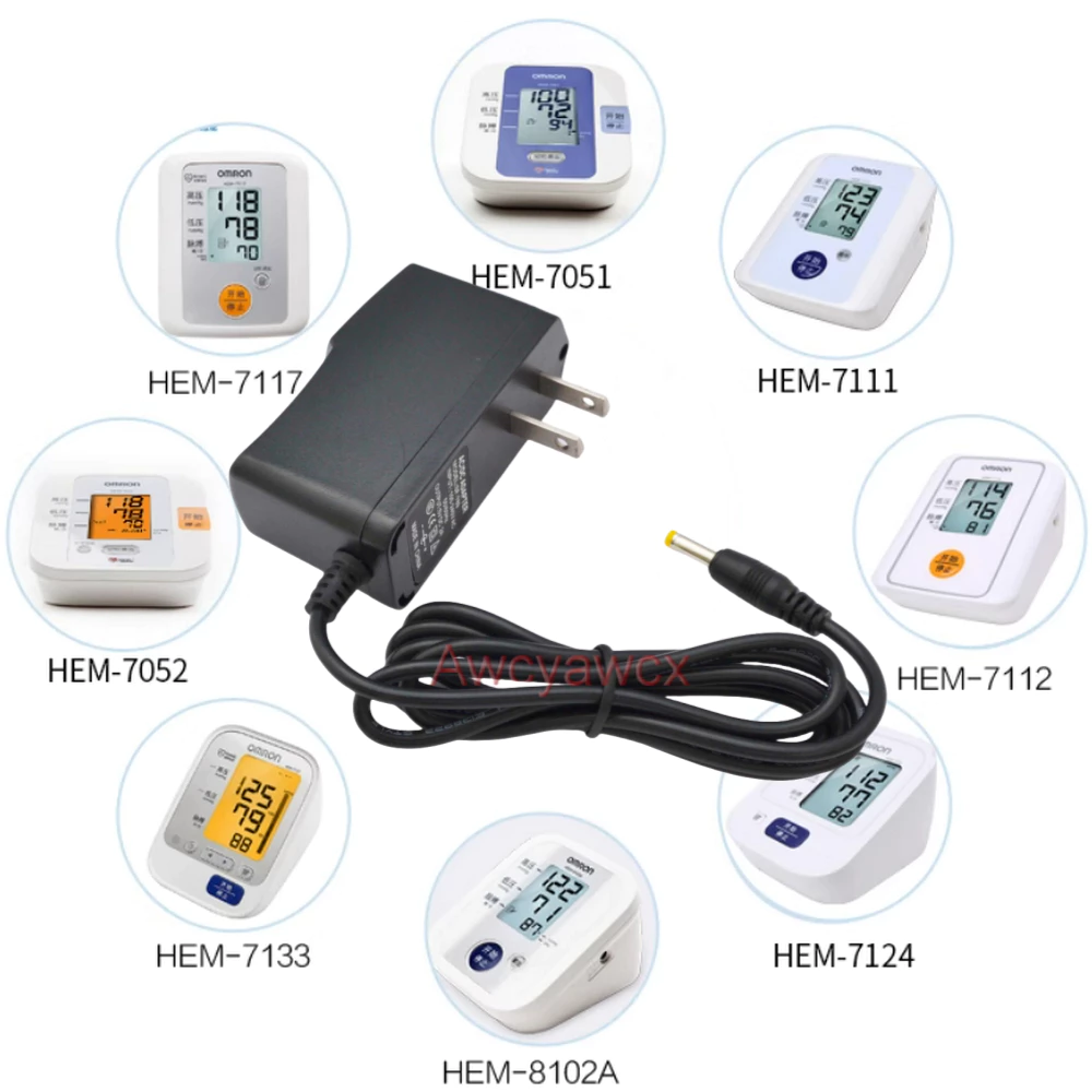 Omron อะแดปเตอร์พาวเวอร์ซัพพลาย 6V AC DC M2 Basic Blood BP HEM-7121 HEM-7120 JPN500 JPN600 JPN700 HEM-8712 HEM-6161/6221