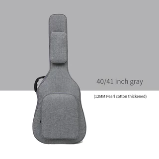 Guitar Bag 41" หนา 12 มิล กระเป๋ากีตาร์โปร่ง ทรงมาตรฐาน ผ้ากันน้ำ มีช่องเก็บของ ด้านล่างมียางรอง