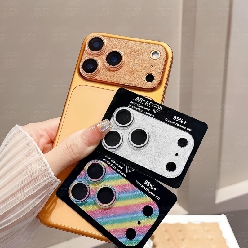 ฟิล์มแวววาวสําหรับ iPhone 17 Pro Max 17 Pro ตัวป้องกันเลนส์กล้องคลุมทั้งหมดตัวป้องกันหน้าจอเลนส์สําหรับ iPhone 17 pro max