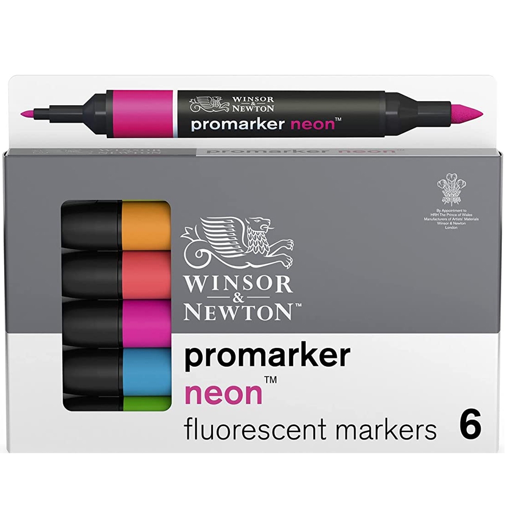Winsor&newton Promarker ปากกามาร์กเกอร์สําหรับใช้ในการวาดรูป 6 สี/ชุด