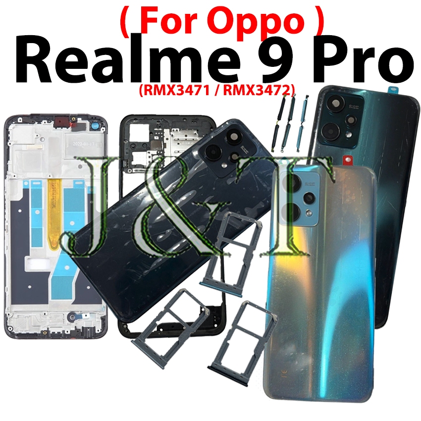 สําหรับ OPPO Realme 9 Pro RMX3471 RMX3472 ฝาหลัง กรอบกลาง ถาดซิม กรอบหน้า LCD เลนส์กล้อง ปุ่ม