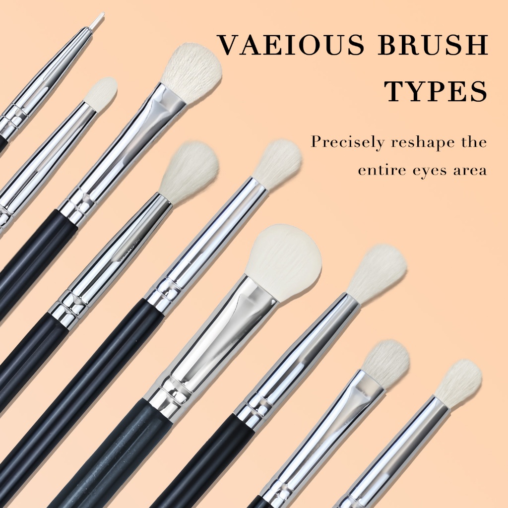 (เครื่องมือแต่งตาครบชุด) ชุดแปรงตาขนแกะแพะคุณภาพสูง แปรงคิ้ว แปรงอายไลเนอร์