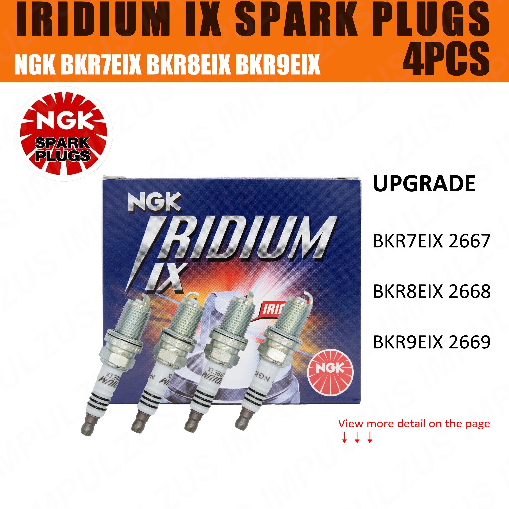 100% ORI NGK Iridium IX หัวเทียน 2667 BKR7EIX 2668 BKR8EIX 2669 BKR9EIX สําหรับเครื่องยนต์ UPGRADE T