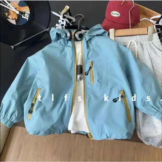 เสื้อแจ็คเก็ตมีฮู้ดพิมพ์ลายสำหรับเด็กผู้ชาย เหมาะกับฤดูใบไม้…