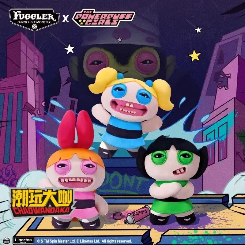 Fuggle ของแท้น่ารักฟัน Monster Powerpuff Girls Demon Man Chirp ตลกตุ๊กตาตุ๊กตาอินเทรนด์เล่นตุ๊กตาของขวัญ