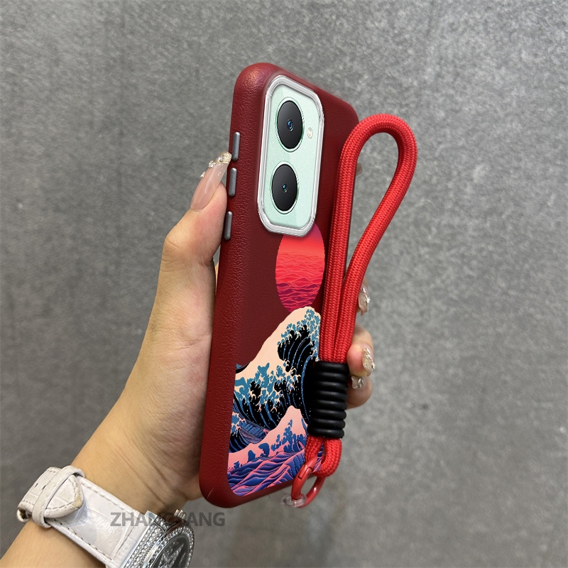 สําหรับ vivo Y36 4G Y36 5G Y27 5G Y03 Y27 4G High end หนังพื้นผิวเคสโทรศัพท์ความงาม Seascape และ Sun