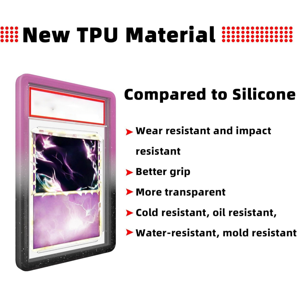 13.97 x 8.5 ซม. 2 ชิ้นสําหรับ PSA Graded การ์ด 35 PT Gradient สี Glitter Slab Guard TPU Slab Protector Graded Guard กันชน ราคา ถูกที่สุด ดีลบีเคเค แกลเลอรีภาพที่ 6