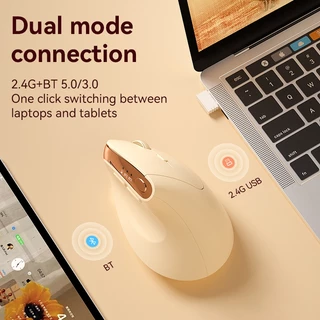 BOW MW261/MD190 Series เมาส์ตามหลักสรีรศาสตร์เมาส์สองโหมด 2.4G ไร้สาย/บลูทูธรุ่นชาร์จสําหรับเดสก์ท็อปโน้ตบุ๊คแล็ปท็อป