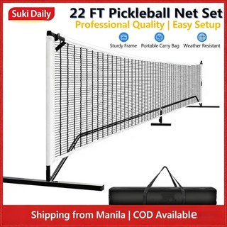 【Ready Stock】Portable 22 FT Pickleball Net Set with Carrying Bag, Steel Frame Weather-Proof Pickleball Game