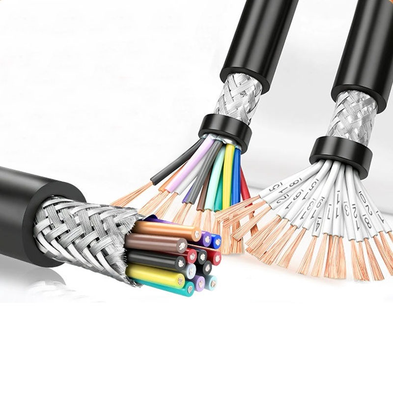 ทองแดงบริสุทธิ์ RVVP ป้องกันสาย 2/3/4/5/8/10/12 core 0.3 0.5 0.75 1.5 2.5mm2 ควบคุมเสียง PVC สัญญาณลวด