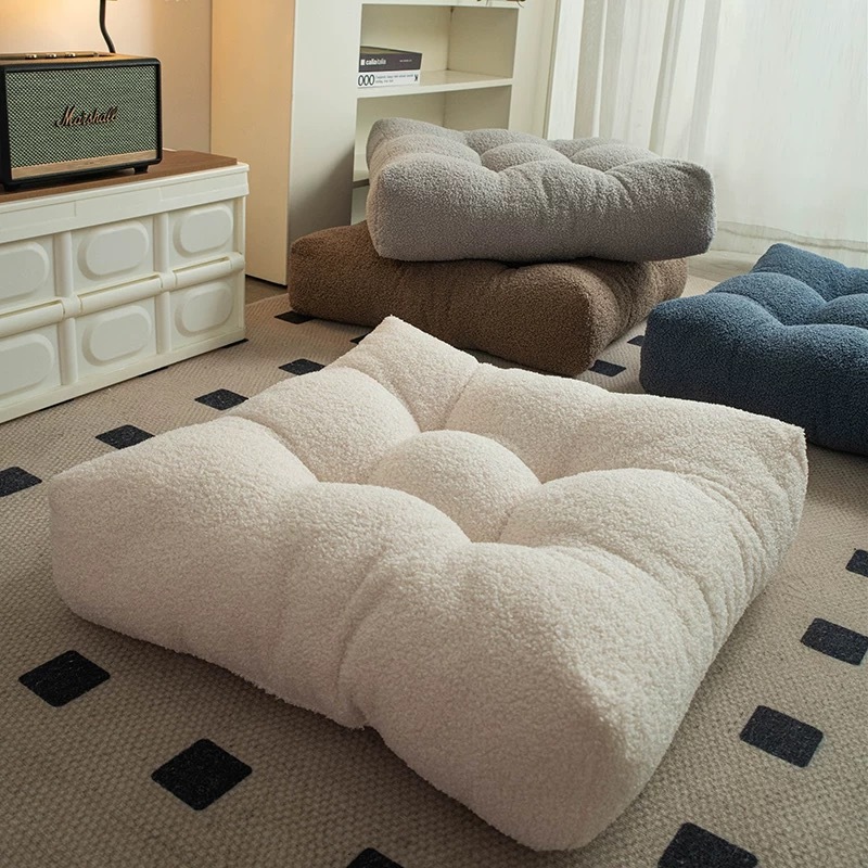 เบาะรองนั่งหนา 40*40-50*50ซม. เบาะทาทามิ เบาะสีพื้น กำมะหยี่
