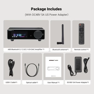 AIYIMA A80 เครื่องขยายเสียงสเตอริโอ HiRes TPA3255 DAC บลูทูธ PFFB 300Wx2 Class D 2.0 Digital Amp